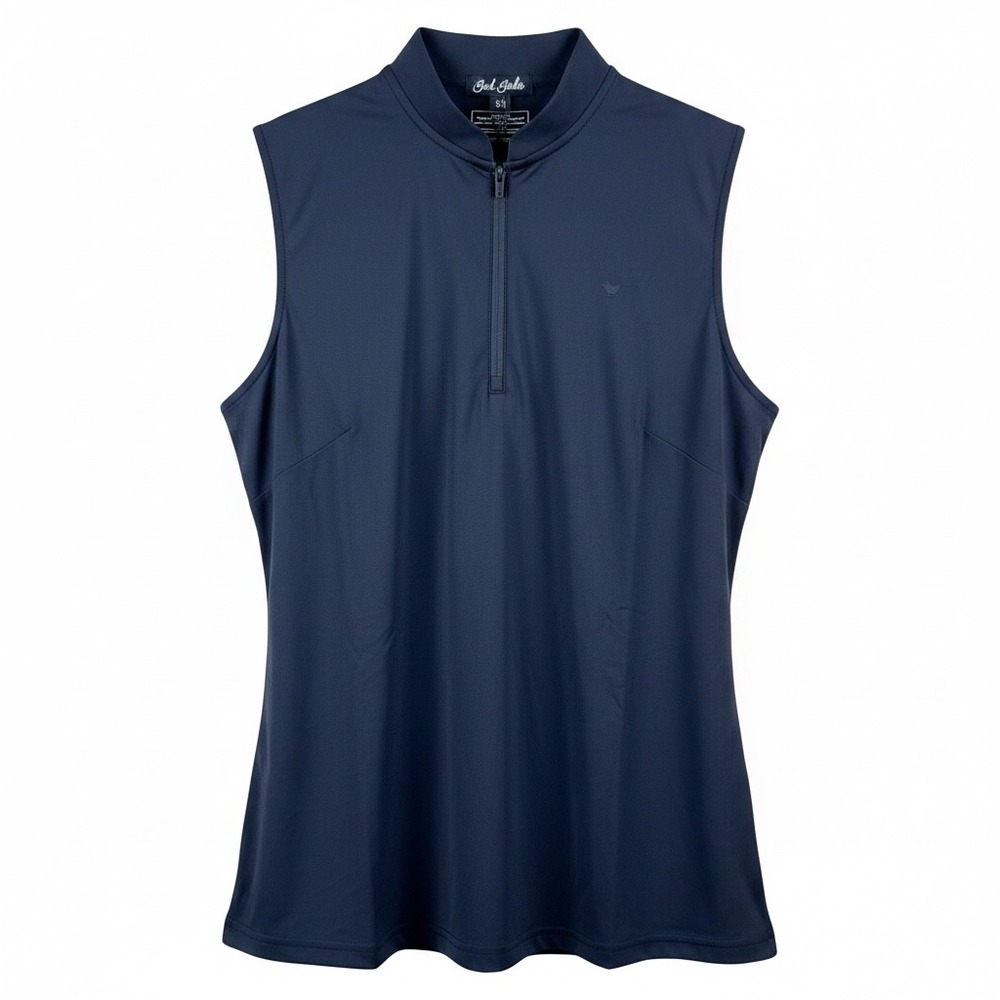 Bad Birdie Blade SL Sleeveless Golf Polo Black Quarter Zip Mock Neck BBWP003-531